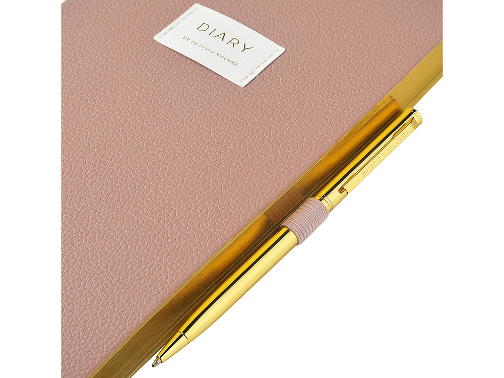 Ежедневник недатированный А5 Morandi. Пыльная роза с нашивкой, пыльно-розовый