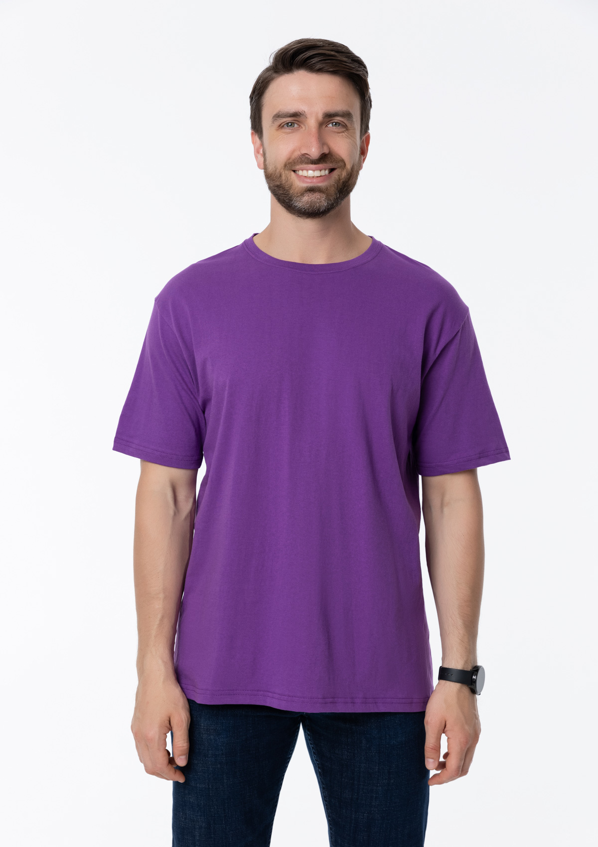 Футболка унисекс без бокового шва STAN хлопок 160, 02, Фиолетовый,  (94)  (48/M)