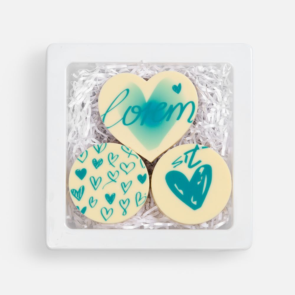 Набор из 3 печений Dream White на заказ — пример нанесения логотипа (сделано в России) | Print Logo