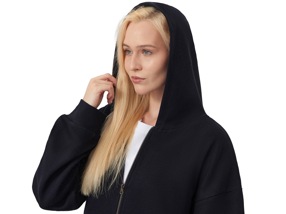 Толстовка оверсайз с капюшоном на молнии Monaco, темно-синий