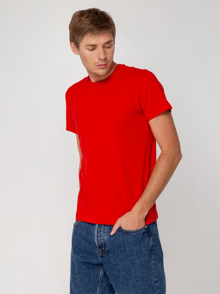 Футболка мужская T-bolka Stretch, красная, размер M