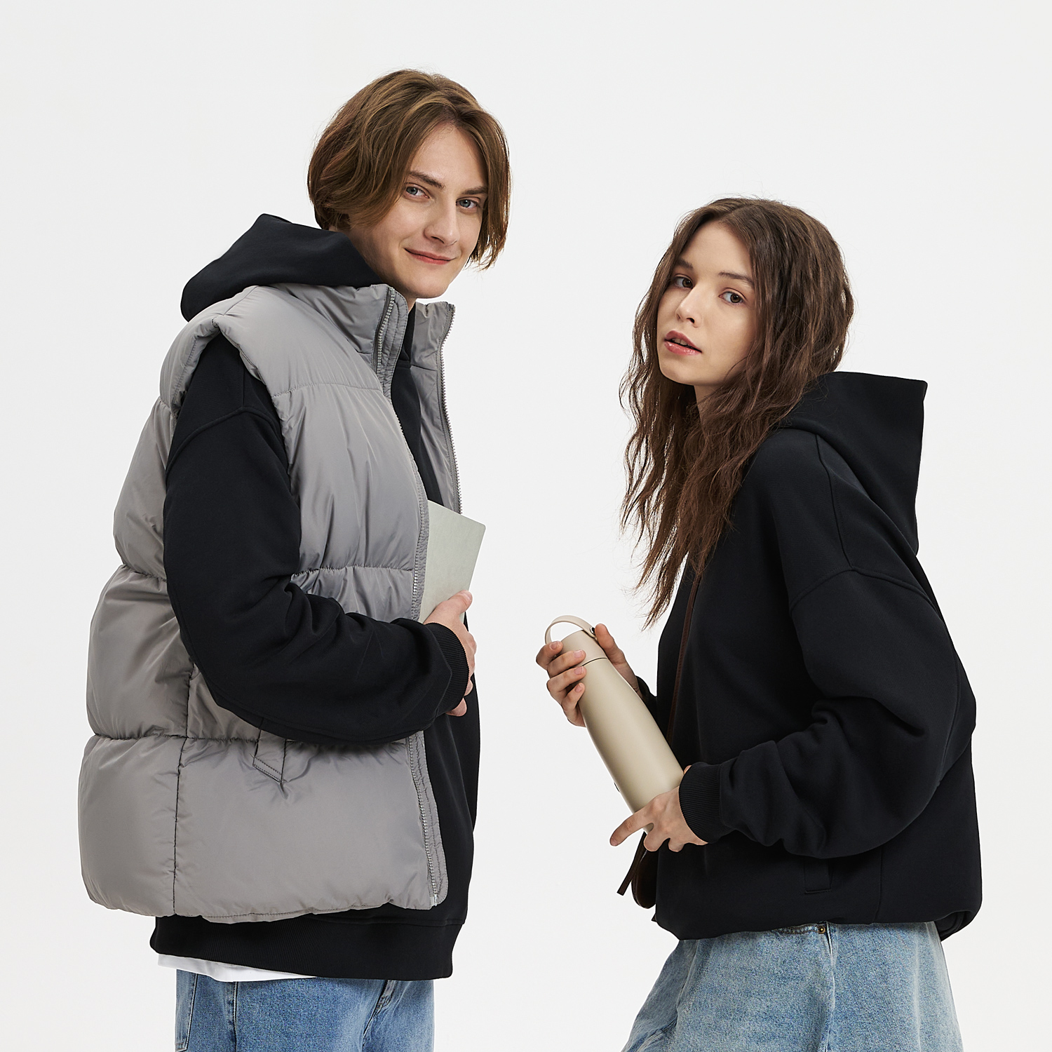 Термобутылка вакуумная герметичная Боска, бежевая