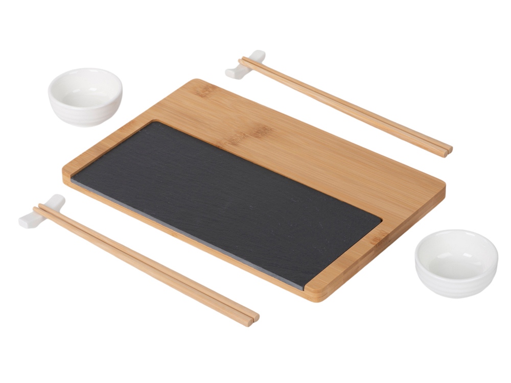 Набор для сервировки роллов и суши со сланцевой доской Maki с логотипом  | Print Logo