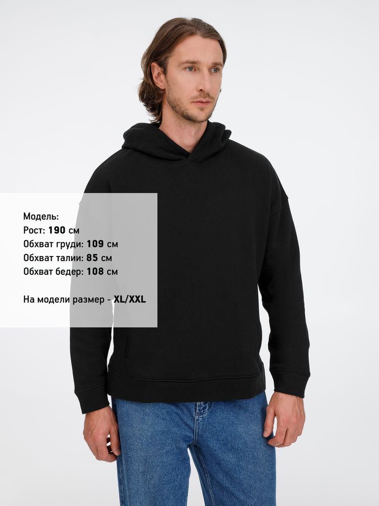 Худи оверсайз унисекс Tolla, черное, размер XL/2XL