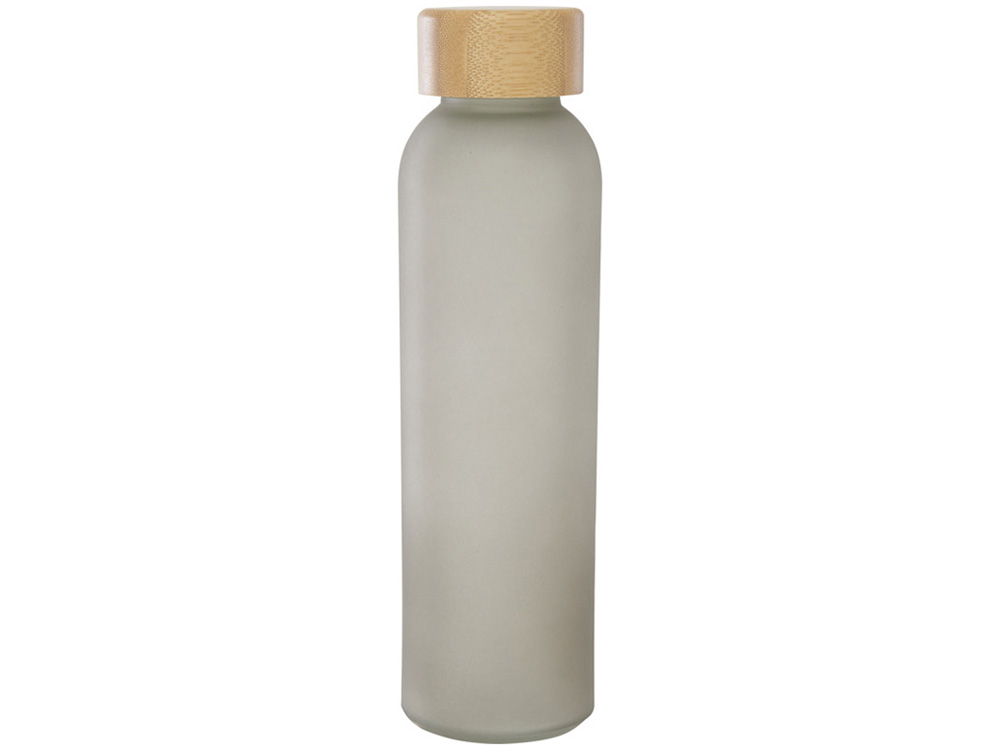 Lume бутылка из матового содово-известкового стекла объемом 500 мл с бамбуковой крышкой - Серый