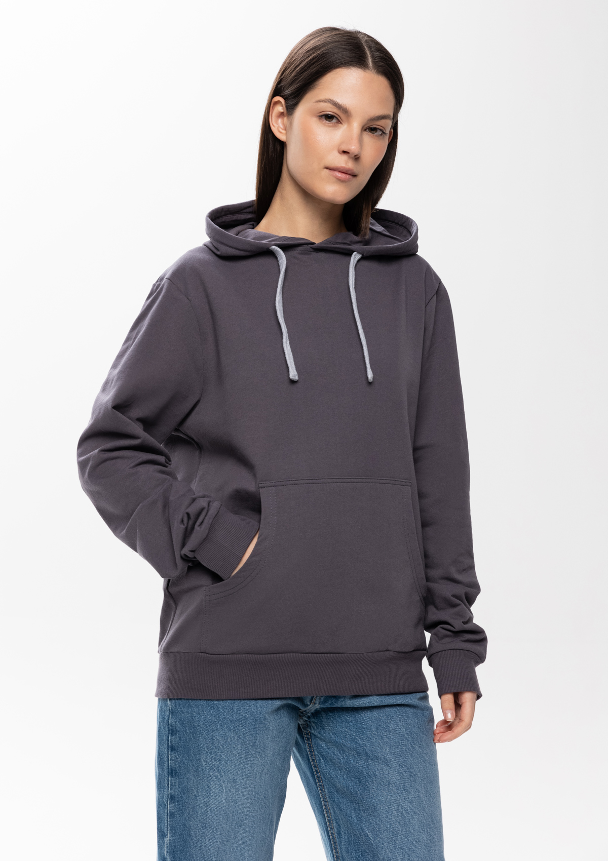 Худи унисекс STAN футер без начёса 260, 23, Тёмно-серый,  (100/1)  (46/S)