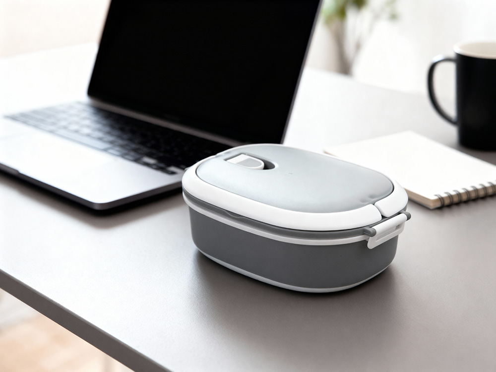 Ланч-бокс Hotty 750 мл для микроволновой печи, серый/белый