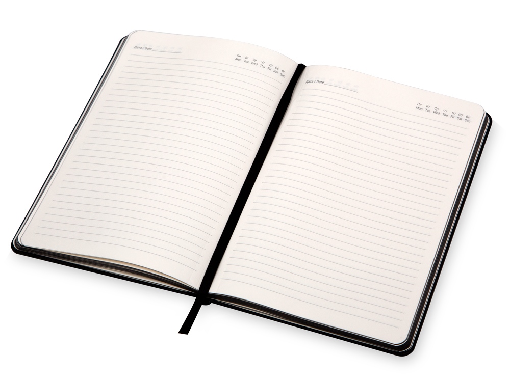 Бизнес блокнот Bossy с цветным срезом, твердая обложка, 128 листов, черный