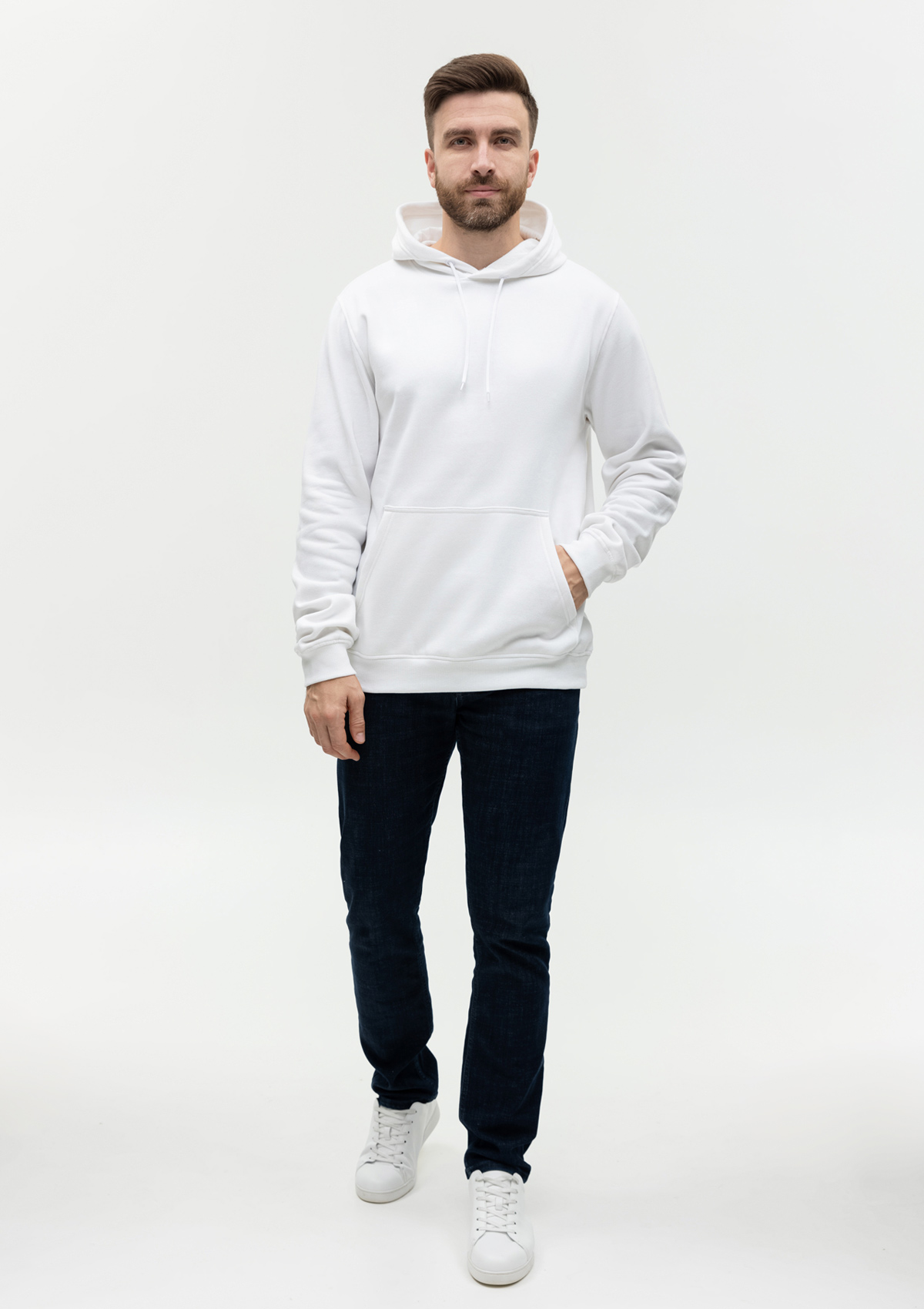 Худи унисекс STAN футер с начёсом 260, 20, Белый,  (10/1)  (40/3XS)