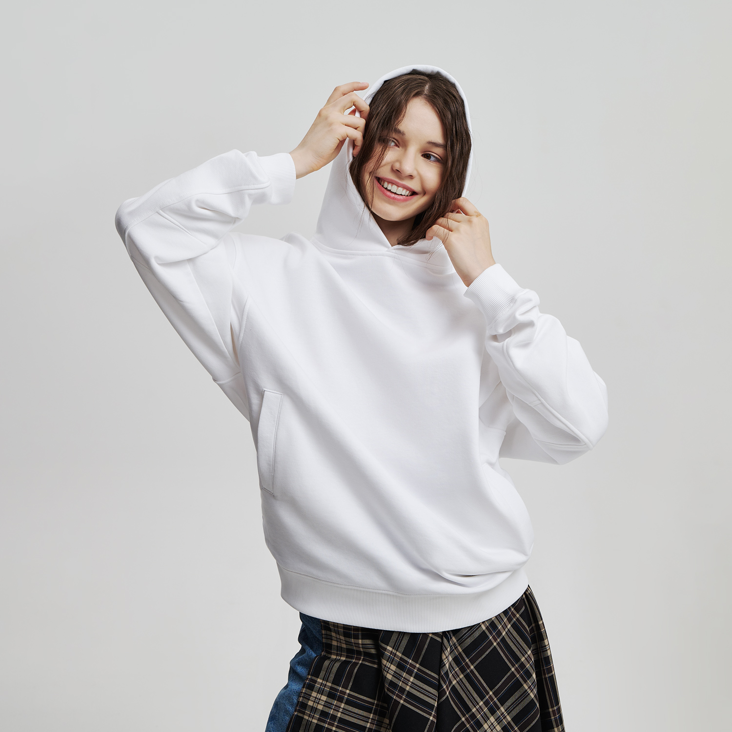 Худи оверсайз унисекс Фьюжн (Fusion), белый, размер 2XS