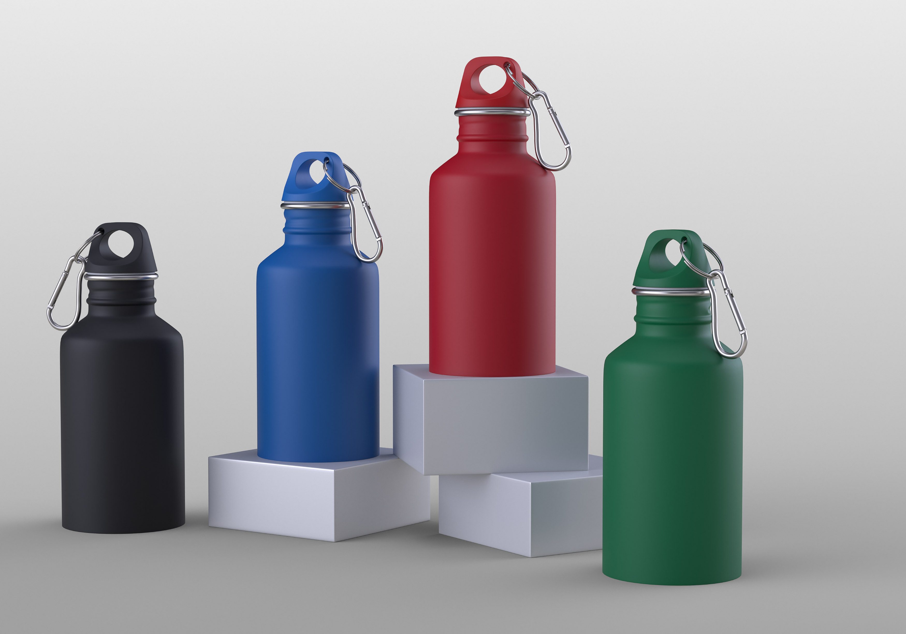 Бутылка для воды "Финиш" 500 мл, покрытие soft touch, зеленый