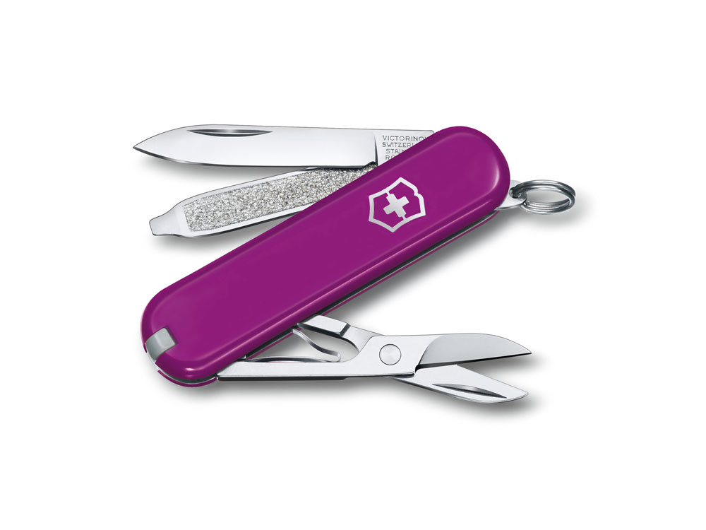 Нож-брелок Classic SD Colors Tasty Grape, 58 мм, 7 функций с логотипом VICTORINOX | Print Logo