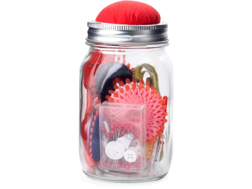 Швейный набор в банке Sewing Kit с логотипом Kikkerland | Print Logo