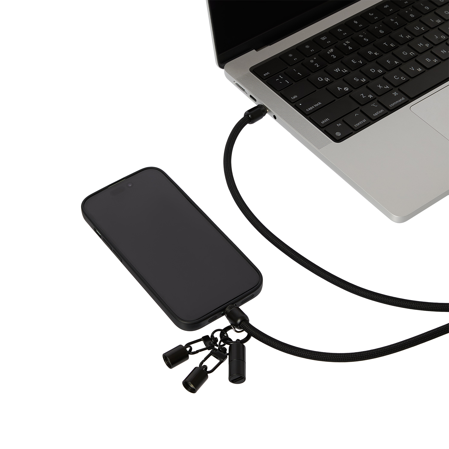 Кабель-ланьярд Волтрикс (Voltrix), черный фото на сайте Print Logo.