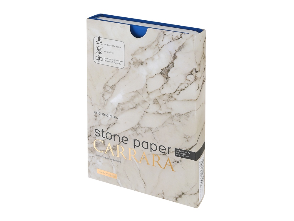 Ежедневник с каменной бумагой недатированный А5 Carrara, синий