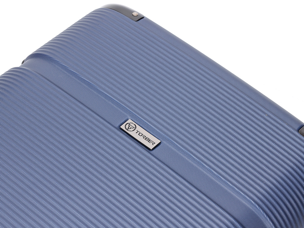 Чемодан TORBER ОНЕГА, синий, ABS-пластик, 69,5 х 46 х 26 см, 69 л