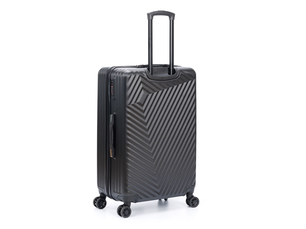 Чемодан TORBER ЛАМА, чёрный, ABS-пластик, 49 х 29,5 х 77 см, 92 л