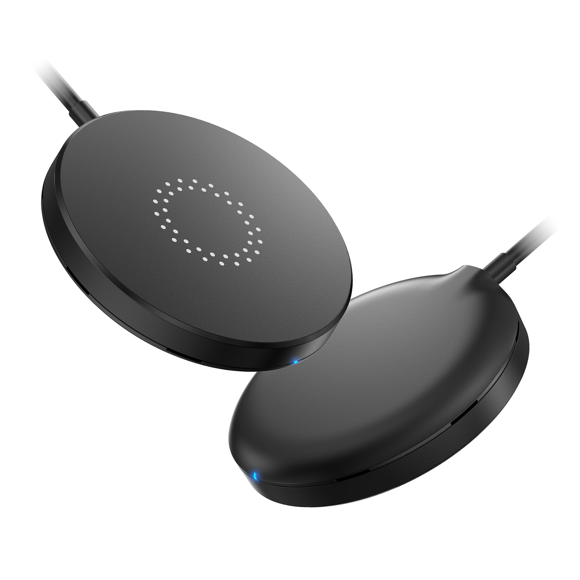 Магнитное беспроводное (15W) зарядное устройство "Magic SOFTTOUCH", покрытие soft touch фото на сайте Print Logo.