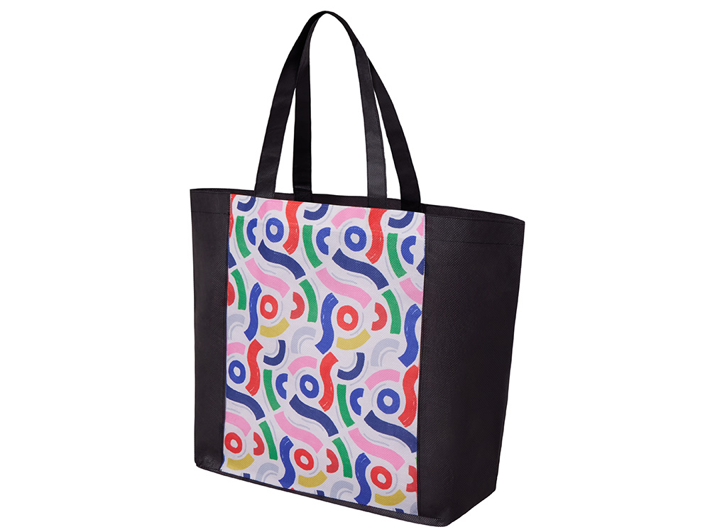 Сумка для шопинга с донной складкой и ручкой из PET ткани, 44.45*33.02*12.7 см