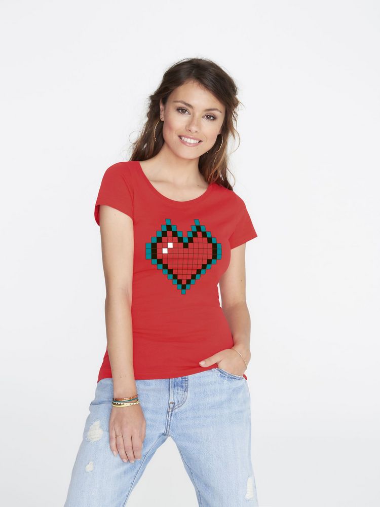 Футболка женская Pixel Heart с логотипом CoolColor | Print Logo