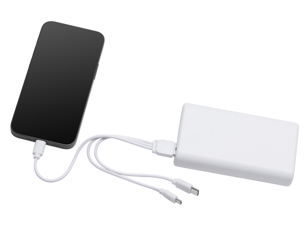 Внешний беспроводной аккумулятор 2-в-1 с функцией зарядки Apple Watch, QC/PD AtomIQ, 10000 мАч, белый