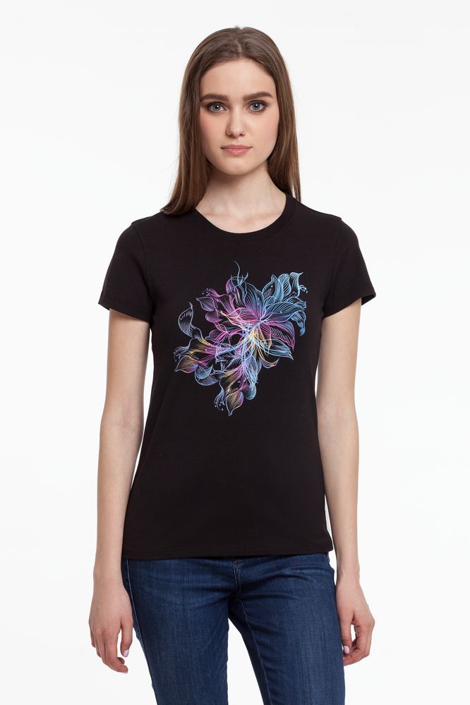 Футболка женская Vibrance с логотипом Принтэссенция | Print Logo