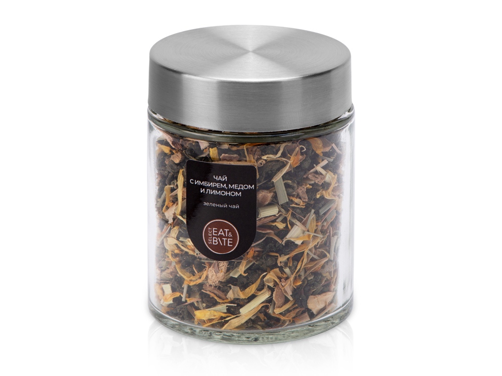 Чай с медом, имбирем и лимоном, серия Essence, черный фото на сайте Print Logo.