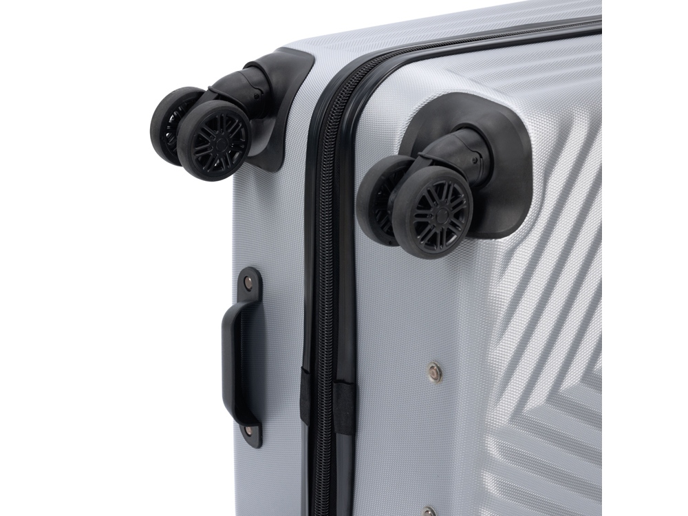 Чемодан TORBER ЛАМА, серебристый, ABS-пластик, 49 х 29,5 х 77 см, 92 л