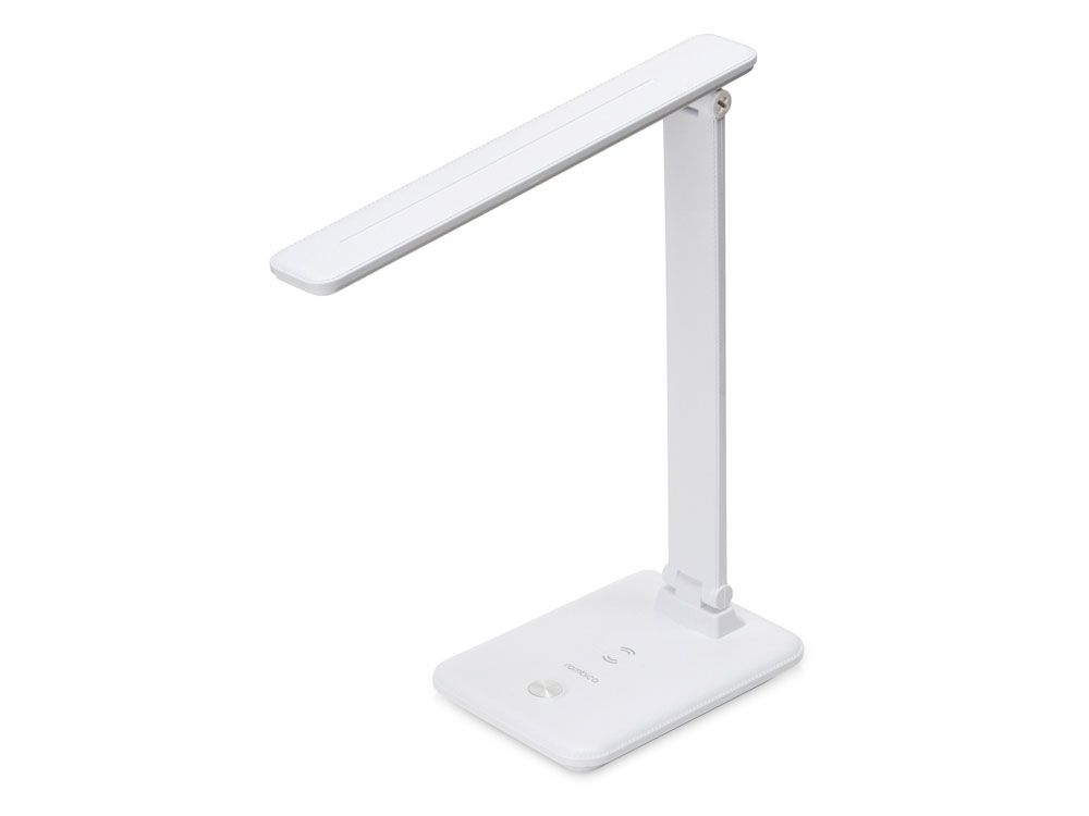 Настольная лампа с беспроводной зарядкой LED FAROS с логотипом Rombica | Print Logo