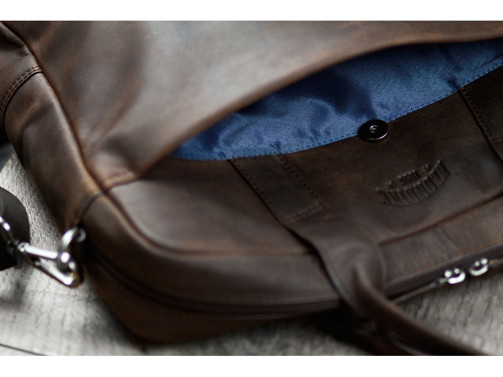 Сумка KLONDIKE DIGGER Mavis, натуральная кожа в темно-коричневом цвете, 32 x 40 x 8 см