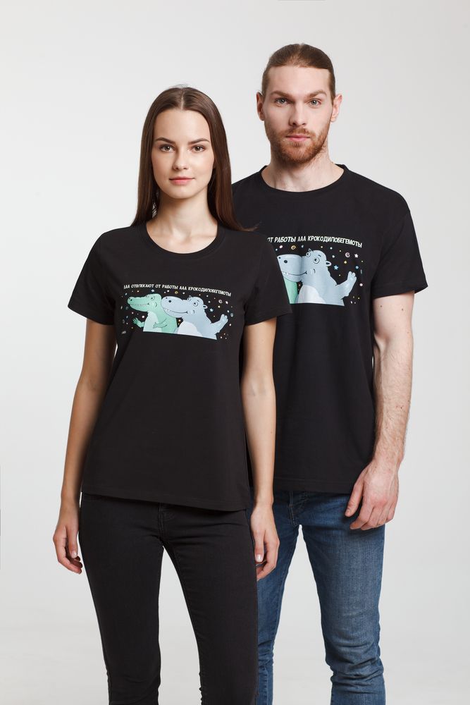 Футболка женская «Крокодилобегемоты» — пример нанесения логотипа (Соль) | Print Logo