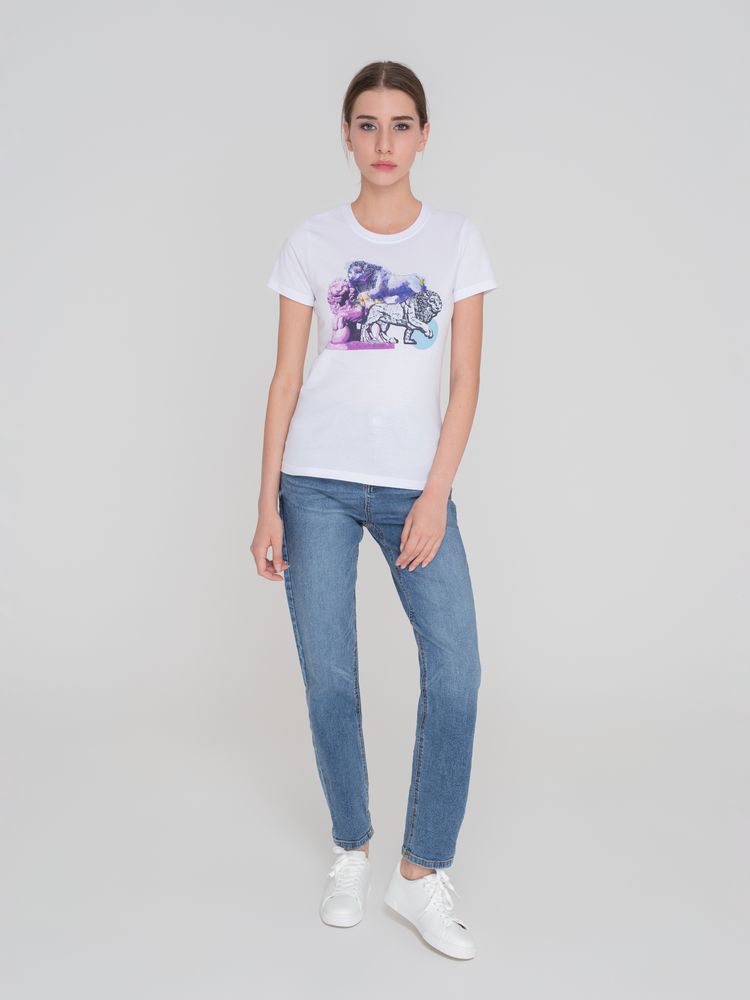 Футболка LionMe, женская — пример нанесения логотипа (Принтэссенция) | Print Logo