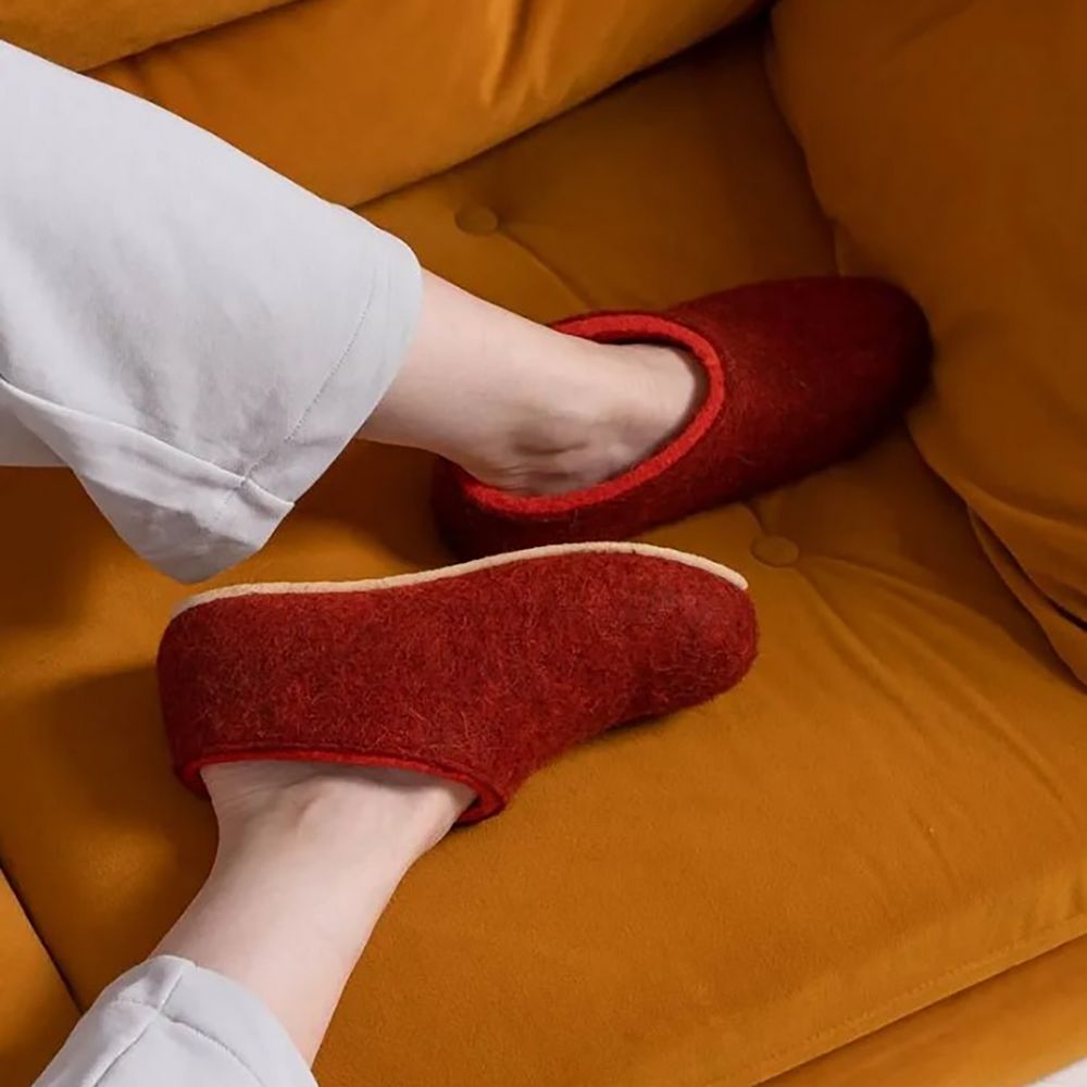 Домашние валенки Cant, красно-коричневые (терракот), размер 47