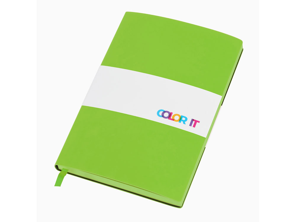 Бизнес-блокнот C1 софт-тач, гибкая обложка, 128 листов, зеленое яблоко (Р)