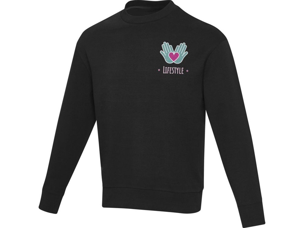 Jet унисекс Aware™ свитер с круглым вырезом из переработанных материалов - сплошной черный