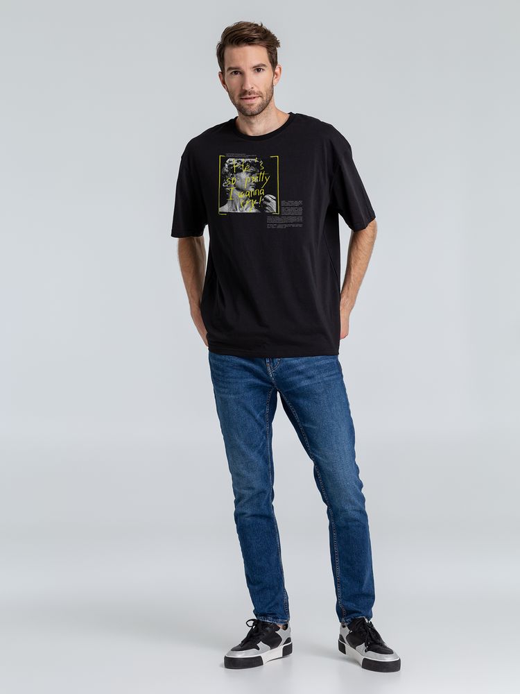 Футболка оверсайз «He is So Pretty. Давид» — пример нанесения логотипа (Соль) | Print Logo