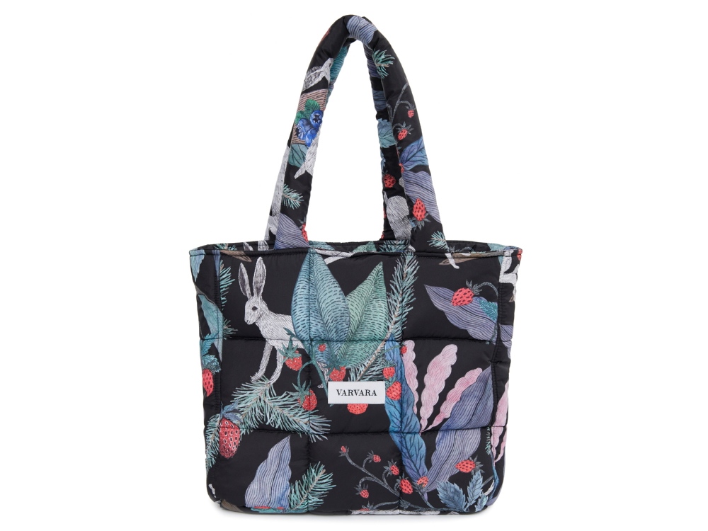 Сумка стеганая Зайцы с логотипом Varvara | Print Logo