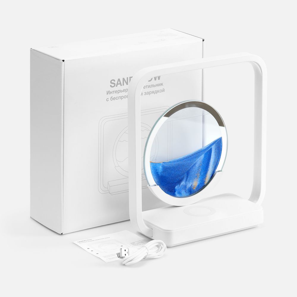 Интерьерный светильник с беспроводной зарядкой Sandflow фото на сайте Print Logo.