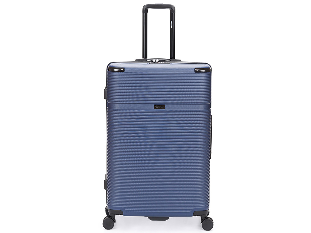 Чемодан TORBER ОНЕГА, синий, ABS-пластик, 79,5 х 51 х 29 см, 103 л