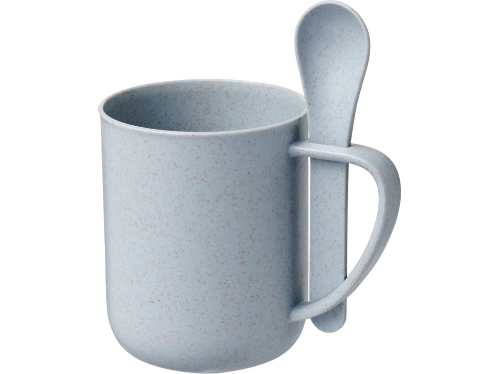 Чашка с ложкой Rye из пшеничной соломы с логотипом  | Print Logo