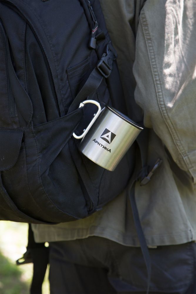 Термокружка с карабином «Арктика 200» — пример нанесения логотипа (Арктика) | Print Logo