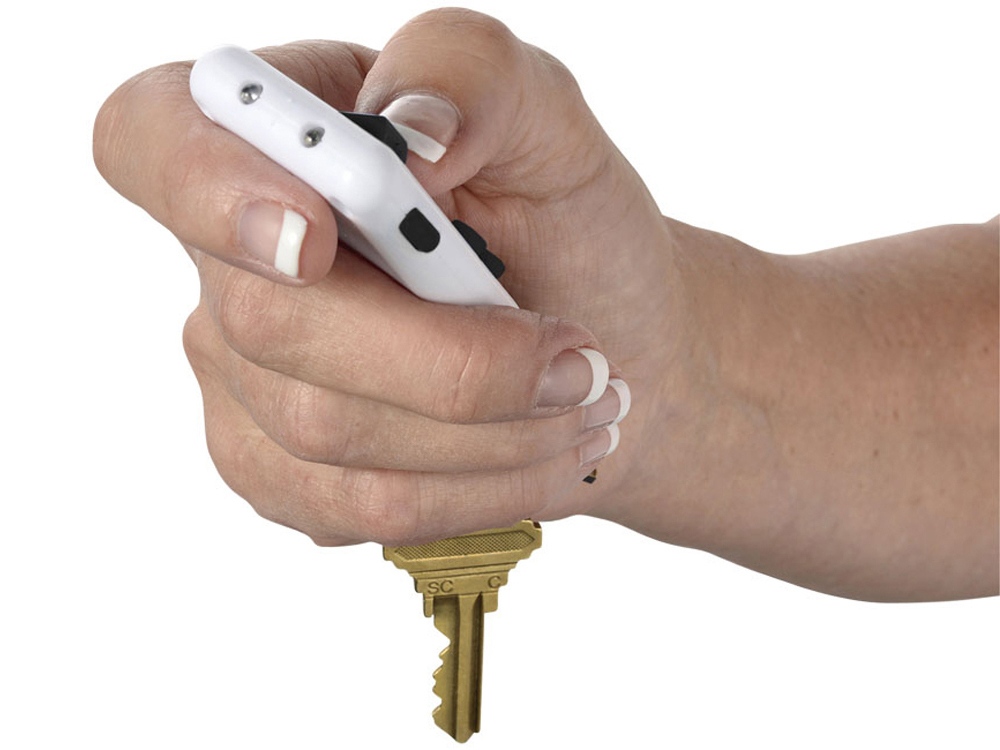 Брелок-фонарик Flip&Click, белый/черный