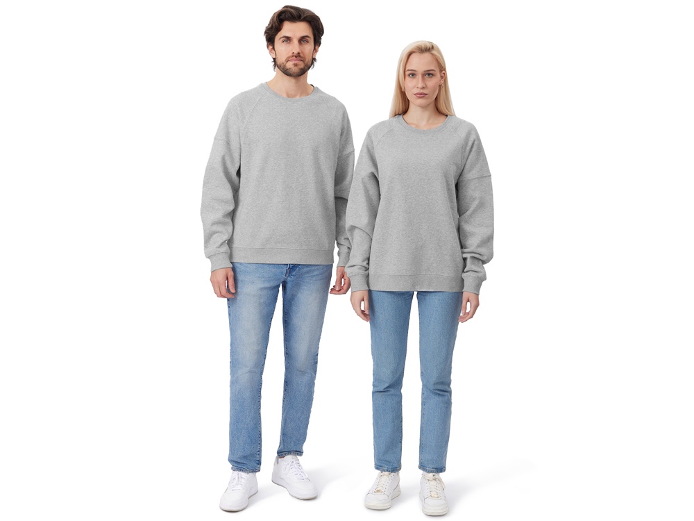 Свитшот оверсайз Paris, унисекс, серый меланж