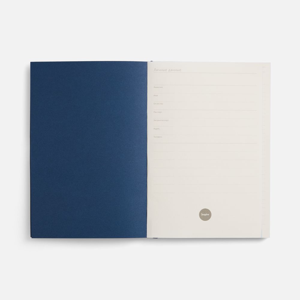 Ежедневник Flat, недатированный, синий