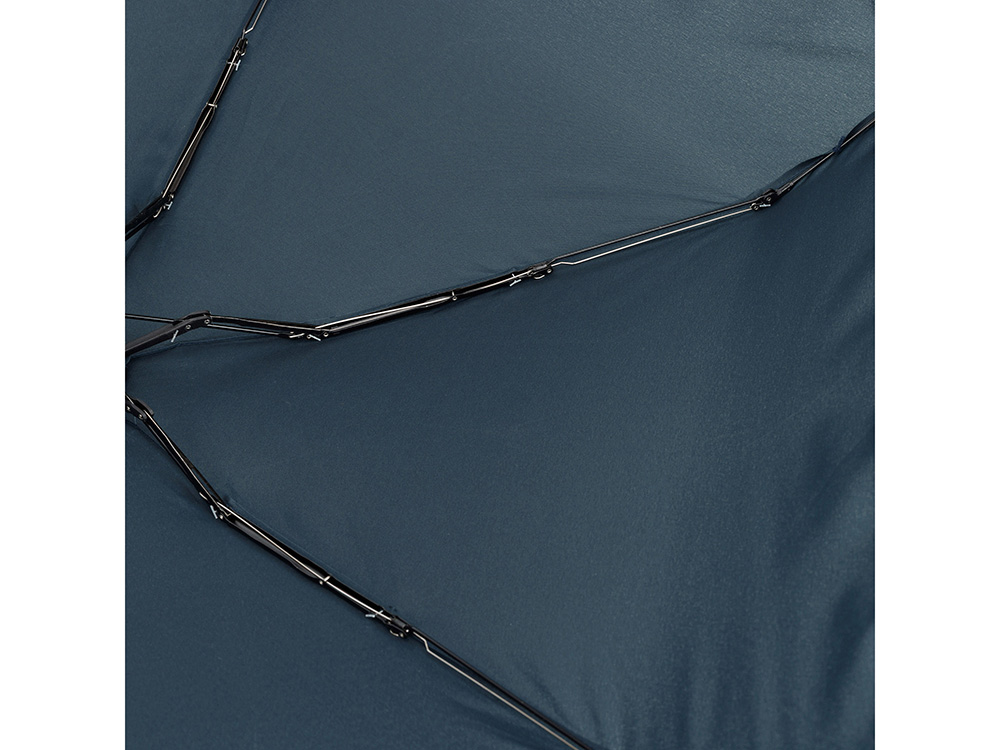 Зонт складной женский TORBER, механика, 5 сложений, синий, каркас алюминий, эпонж, пластиковая ручка, диаметр 91 см