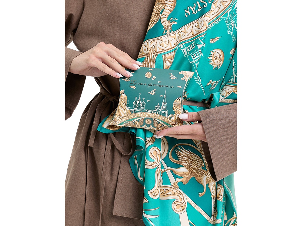 Платок Казань Драгоценная изумрудный
