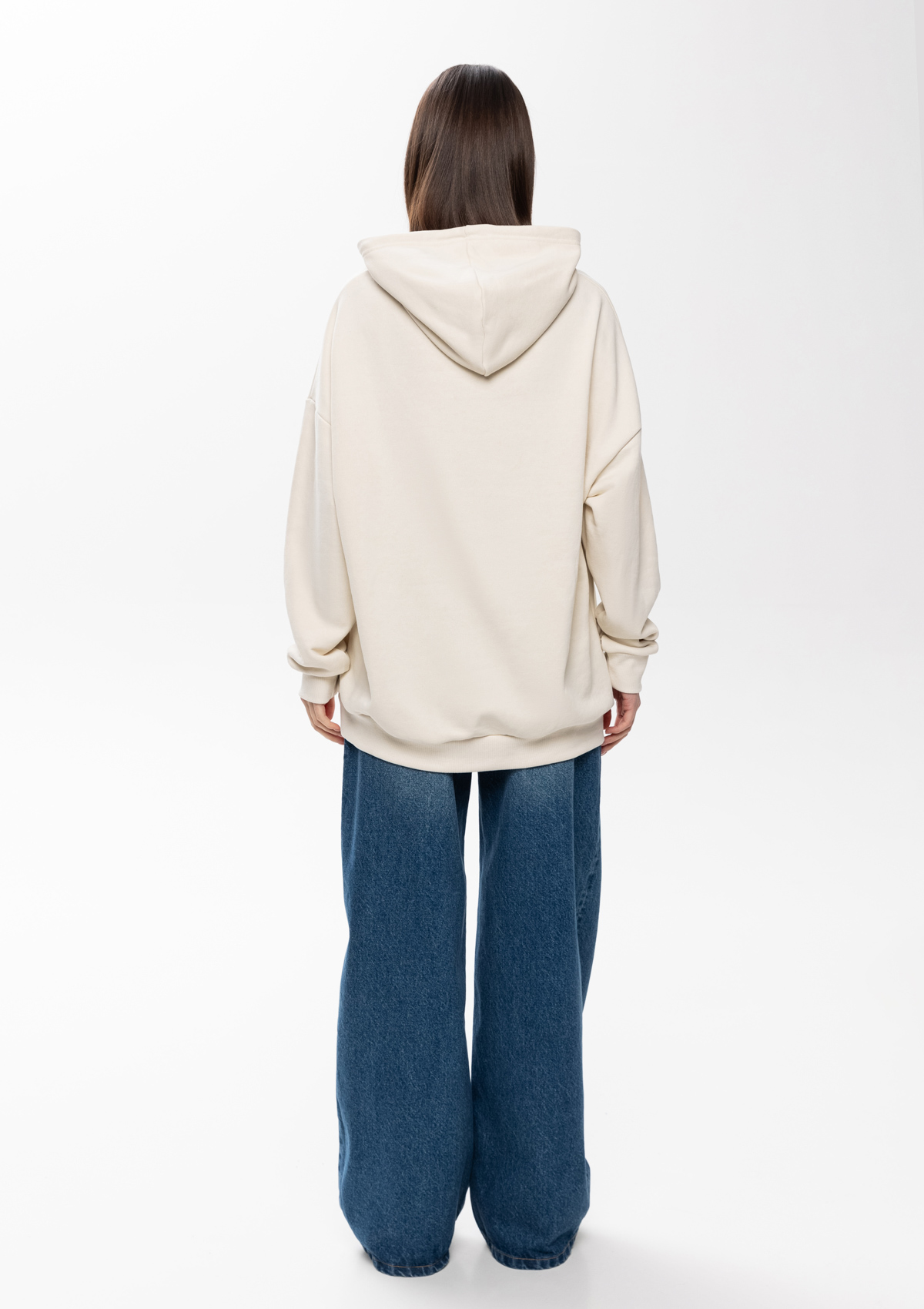 Худи унисекс STAN оверсайз футер без начёса 350, 66, Молочный,  (11)  (50/L)