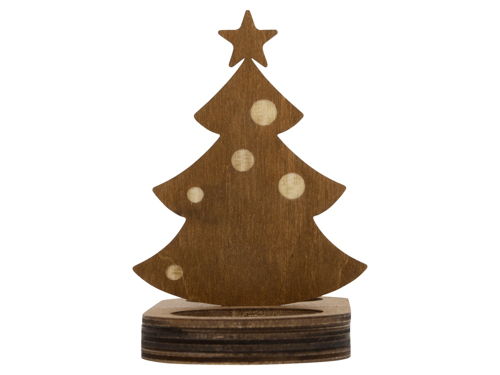 Подсвечник двойной деревянный  Елочка