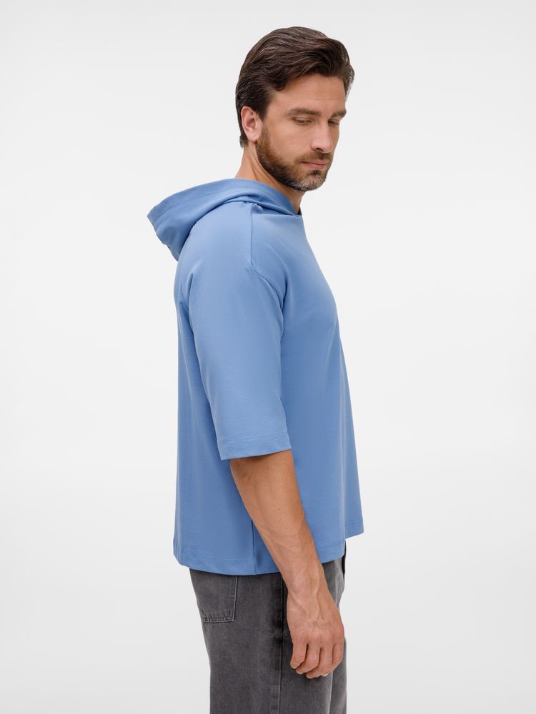 Футболка оверсайз унисекс с капюшоном Neofit, синяя, размер XL/XXL