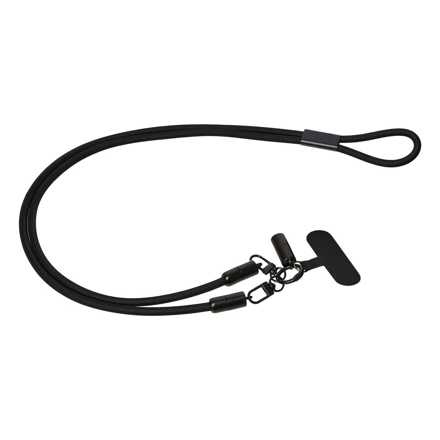 Кабель-ланьярд Волтрикс (Voltrix), черный с логотипом Portobello Кабели | Print Logo